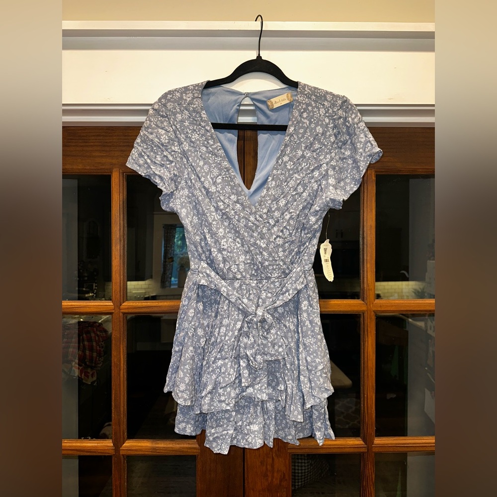 Altar'd State Light Blue Floral Romper